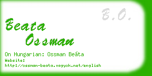 beata ossman business card